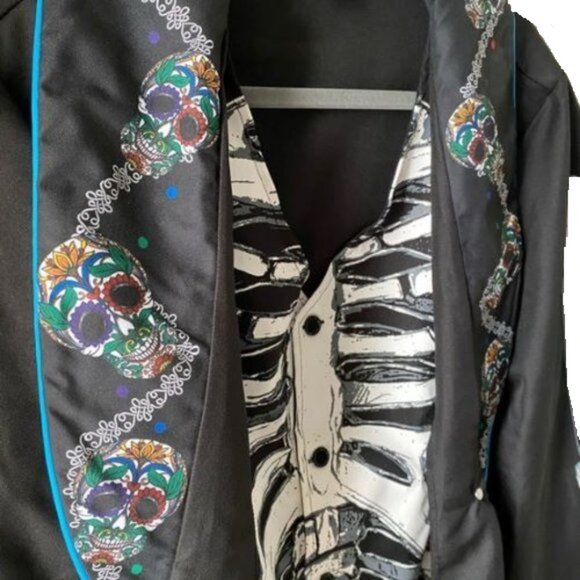 🛑EL HOMBRE CALAVERA Halloween ➕🆒Party COSTUME Scary Holiday SUIT 💸BUY NOW‼️ - Picture 15 of 16